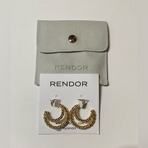NWT RENDOR VICTORIA DOUBLE HOOP EARRINGS IN YELLOW GOLD